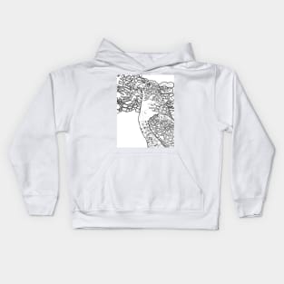 Coloring book Style Peregrine Falcon Kids Hoodie